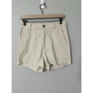 MOLLUSK California High Rise Painter Shorts Size S Natural Raw Hem Canvas
